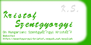 kristof szentgyorgyi business card